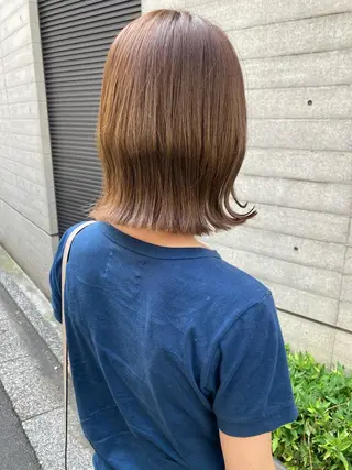 ミディアム ✨色持ちの良い艶 カラー✨蟹江真世のヘアスタイル