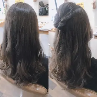 ロング カラー ヘアアレンジ 石川 奈緒子のヘアスタイル
