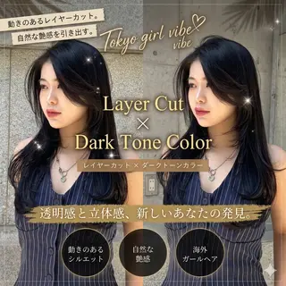 ロング カラー 🍒ハイレイヤー🍒 海外ヘア🍒Momoのヘアスタイル