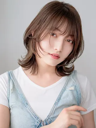 セミロング カラー 土屋 悠人のヘアスタイル