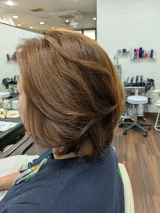 ミディアム 大人女性カット/ヘア セット✨️片本🌸のヘアスタイル