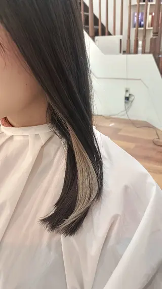 カラー セミロング 谷口ゆめ/縮毛矯正/ 大人女子/眉ワックスのヘアスタイル