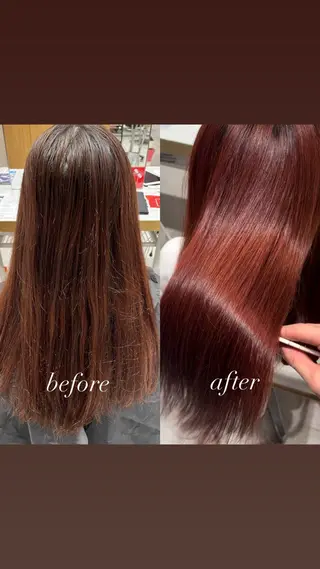 ロング 赤み消し透明感カラー 似合わせ前髪柴田礼空のヘアスタイル