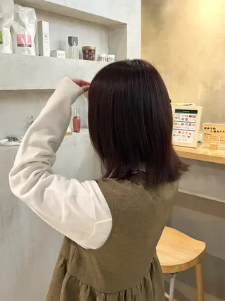 ミディアム カラー 鈴木由衣 /ショート/艶カラーのヘアスタイル