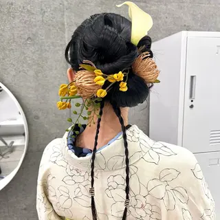 セミロング ヘアアレンジ 卒業式お呼ばれ🕊️ ヘアセット✴︎ミキのヘアスタイル