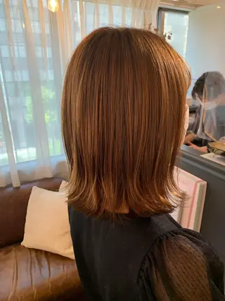ミディアム パーマ 安村 美奈のヘアスタイル
