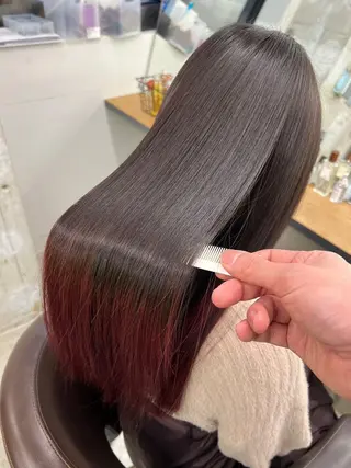 ミディアム カラー パーマ ヘアアレンジ 【ヘアケア特化型】 newi天王寺のヘアスタイル