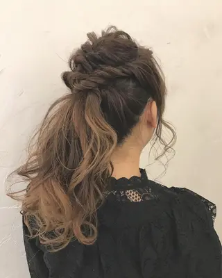 セミロング カラー ヘアアレンジ 前田 裕介のヘアスタイル