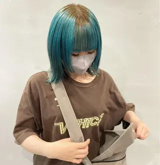 ミディアム カラー 原田 朱里のヘアスタイル