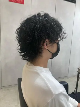 ショート パーマ メンズ ✳️ウルフ/メンズ/ スパイラルパーマ✳️のヘアスタイル