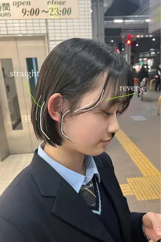 ショート 韓国ボブ/縮毛矯正 /レイヤーカットのヘアスタイル