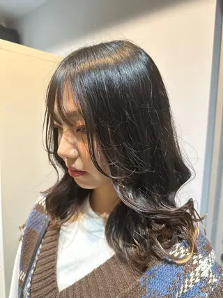 セミロング 縮毛矯正+モテカラー 🎀✨MIHOのヘアスタイル