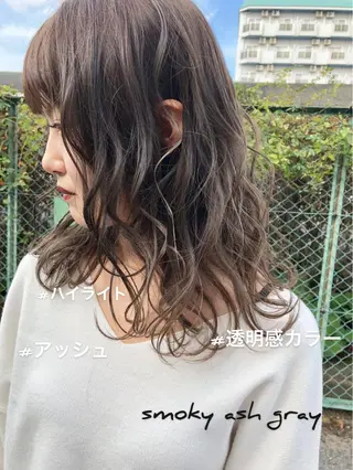 ミディアム カラー レイヤーカット匠 イソザキノリユキのヘアスタイル