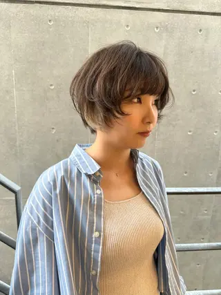 ショート カラー パーマ ヘアアレンジ 髪質改善/韓国風 レイヤー/田村祐樹のヘアスタイル
