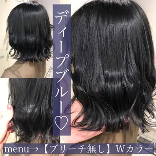 セミロング カラー ハイトーン×レイヤー カットTAKUMIのヘアスタイル