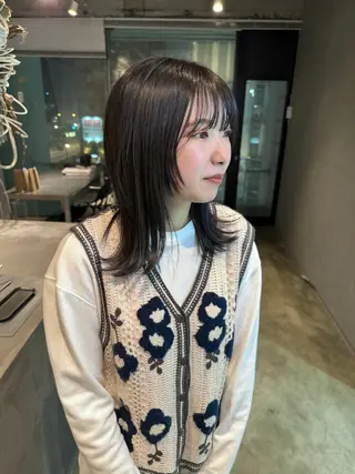 セミロング 鎌田隆雅　札幌美容師 イトシテ　カットのヘアスタイル