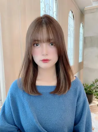 ミディアム カラー 酒井 里穂のヘアスタイル