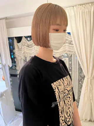 カラー ブリーチカラー🎀 韓国風/寺門美優のヘアスタイル