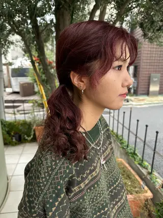 ミディアム カラー ヘアアレンジ fiorista岡田 まゆこのヘアスタイル