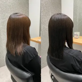 セミロング カラー 髪質改善ヘアケア 艶髪特化/上田のヘアスタイル
