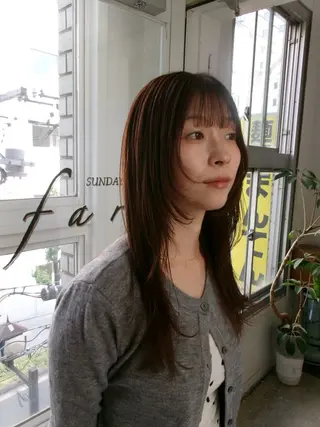 ロング カラー maho/垢抜け カラーパーマメイクのヘアスタイル