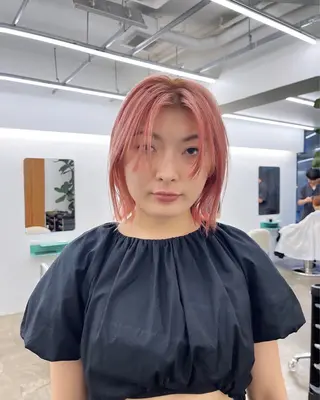 ミディアム カラー ムード造るハイトーン ケアブリーチ/ユウキのヘアスタイル