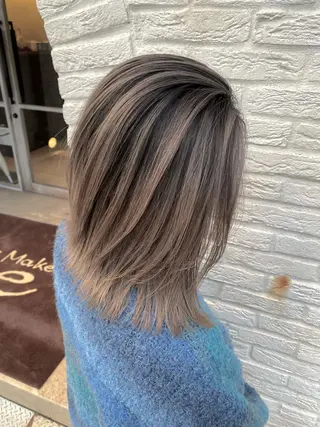 ミディアム カラー バレイヤージュ 隅中秀弥のヘアスタイル