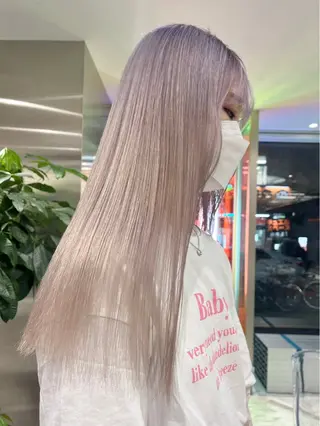 セミロング ARISA︎ メンズハイトーンのヘアスタイル