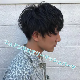 ショート カラー パーマ メンズ ニュアンスパーマ/ レイヤー/茶屋町のヘアスタイル