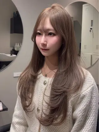 カラー 🩵福岡ブリーチなし レイヤー/紫音🩵のヘアスタイル