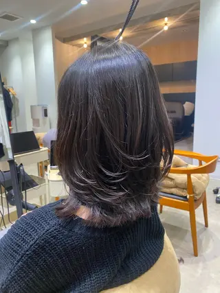 ミディアム fumi🪞血色感 アップ艶カラーのヘアスタイル