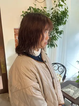 ミディアム パーマ hair  salon necco所属・柴田 さくらのヘアスタイル