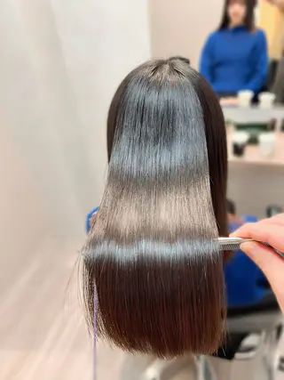 ロング パーマ 縮毛矯正/ レイヤー/ミディアムのヘアスタイル