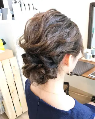 セミロング ヘアアレンジ 早朝✨ヘアセット 着付け/清水玲歌のヘアスタイル
