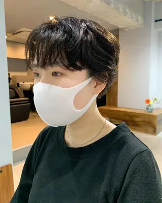 ショート カラー パーマ ヘアアレンジ ボブパーマコテ巻き風 パーマNo1深江秀平のヘアスタイル