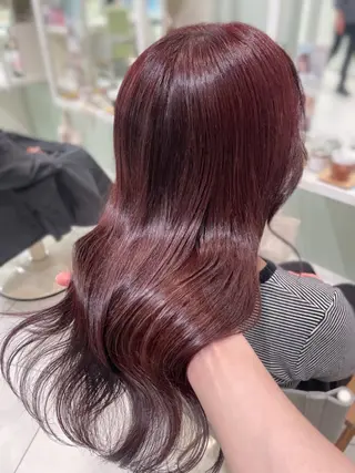 セミロング カラー レイヤーカット／ ハッシュカット/果恋のヘアスタイル