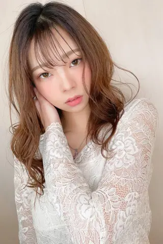セミロング カラー パーマ ヘアアレンジ Hiroshi ヒロシのヘアスタイル