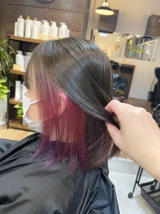 ミディアム カラー 髪質改善で 憧れの潤艶美髪にのヘアスタイル