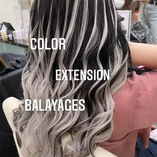 ロング カラー エクステ🩵ブリーチ 韓国ヘア🩵KAEのヘアスタイル