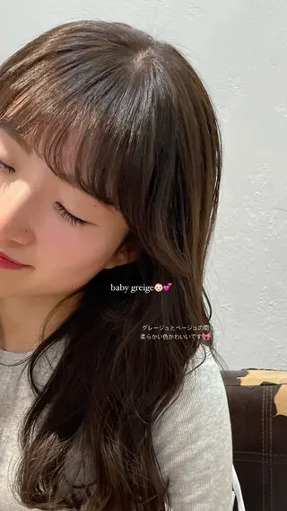 ミディアム 盛れる透明感カラー・ momokaのヘアスタイル