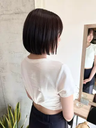 ショート ✨透明感カラー/縮毛 恵比寿HAYATO✨のヘアスタイル