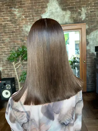 ミディアム ヘアアレンジ MIYU透明感カラー ブリーチなしWカラーのヘアスタイル