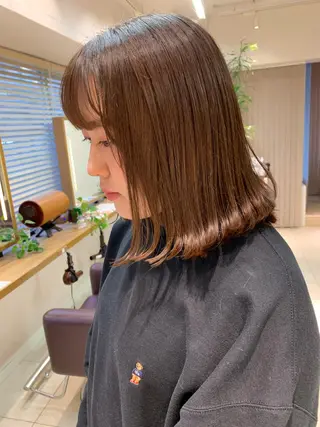 ミディアム ヘアアレンジ 🫧透明感カラー/ ボブ/小笠原汐海🪽のヘアスタイル