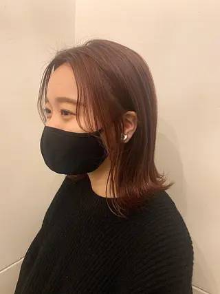 ミディアム カラー パーマ ヘアアレンジ メンズ キッズ ネイル マツエク・マツパ ウルフレイヤーカット /チヒロのヘアスタイル
