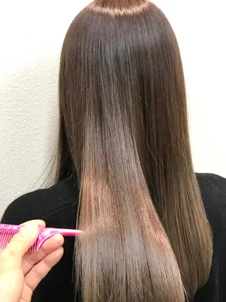 ロング カラー パーマ ブリーチでもできる 縮毛矯正相原慎🌈のヘアスタイル