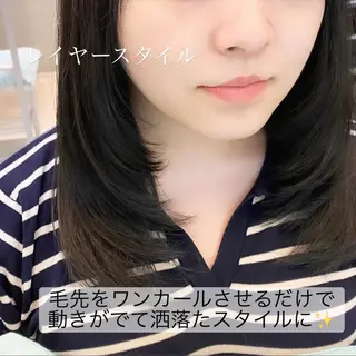 セミロング カラー 艶髪と透明感を ‼️/若林のヘアスタイル