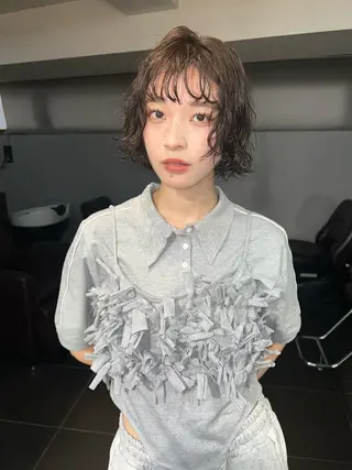ショート パーマ ナチュラル×色気パ ーマ 渋谷/マナミのヘアスタイル