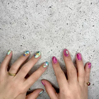 ミディアム カラー パーマ ヘアアレンジ メンズ キッズ ネイル マツエク・マツパ Salon Ｋのネイルデザイン