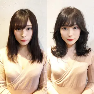 ミディアム 髪質改善縮毛矯正 専門店のヘアスタイル