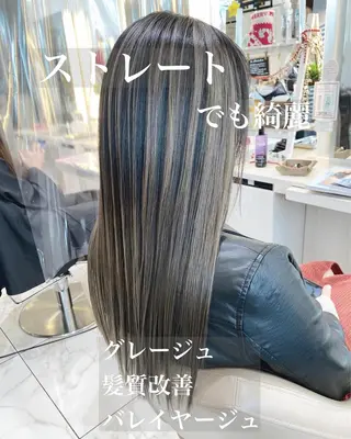 セミロング カラー 山崎俊輔/髪質改善 /バレイヤージュのヘアスタイル